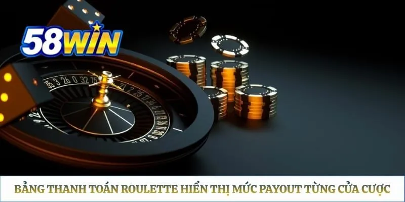 Roulette 58WIN - Hướng Dẫn Quy Tắc Và Các Cửa Đặt Cược Bảng thanh toán roulette hiển thị mức payout từng cửa cược